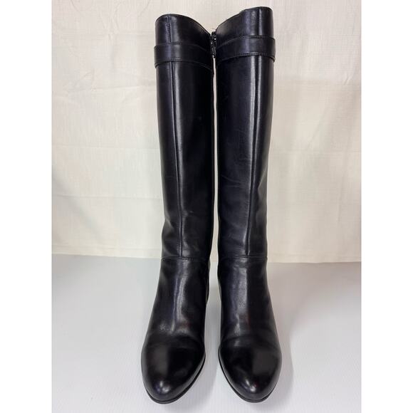 ECCO Hope Knee High Boots Size 8.5/ 39 Black Leather Riding Equestrian Western - Picture 6 of 14